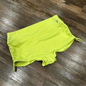 PINK Victoria’s Secret Ultimate Neon Yellow Scrunch Athletic Shorts Size Medium